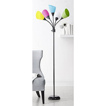 Load image into Gallery viewer, Black 3-way Multi-head Floor Lamp with Acrylic Shade - EK CHIC HOME