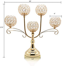 Load image into Gallery viewer, Chic 5 Arms Bowl Ball Crystal Candelabra/Candlesticks/Candle Holders - EK CHIC HOME
