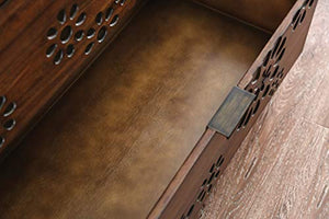 Contemporary Dark Oak Finish Bedroom Furniture 4piece California King Size Set - EK CHIC HOME
