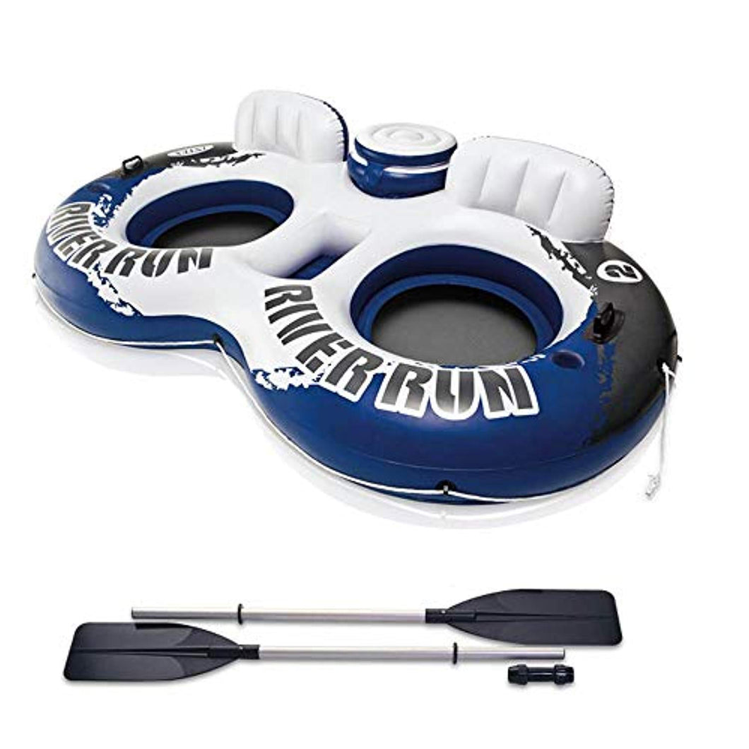 Inflatable Dual Purpose Kayak Paddles Boat Oars & 2 Person Pool Tube Float - EK CHIC HOME