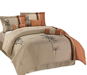 Kariya 7-piece Embroidery Bamboo Comforter Set - EK CHIC HOME