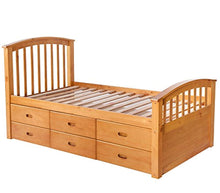 Load image into Gallery viewer, Twin Size Platform Storage Bed Solid Wood Bed with 6 Drawers (Natural) - EK CHIC HOME