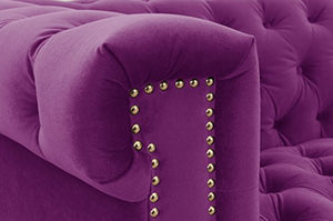 Iconic Gold/Purple Velvet Metal Sofa - EK CHIC HOME
