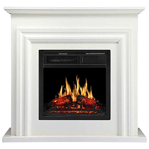 Freestanding Electric Fireplace Mantel Package Heater with Realistic Flame and Remote Control - EK CHIC HOME