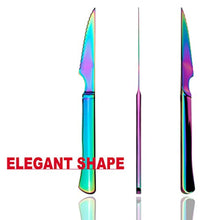 Load image into Gallery viewer, RAINBOW Ultra-Sharp Serrated Solid Handle Steak Knives - EK CHIC HOME
