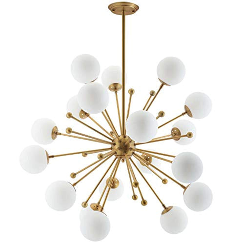 Constellation White Glass and Brass Pendant Chandelier - EK CHIC HOME