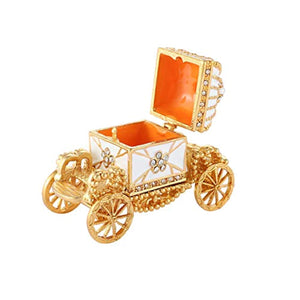 Decorative Enameled Royal Carriage Style Hinged Trinket Box - EK CHIC HOME