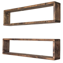 Load image into Gallery viewer, Stackable Floating Box Shelves (Set of 2) | Solid Wood | Wall Mount | Modern Farmhouse Decor | 8 x 32 Inch - EK CHIC HOME