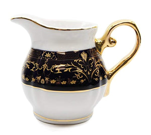 Royalty Porcelain 17-pc Flower Pattern  Tea Set, 24K Gold-Plated Original Czech Service for 6 - EK CHIC HOME