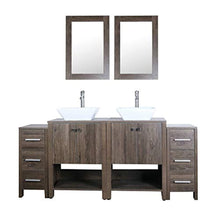 Load image into Gallery viewer, 72&quot; Double Sink Bathroom Vanity Brown MDF Wood Cabinet w/Mirror Faucet and Drain - EK CHIC HOME