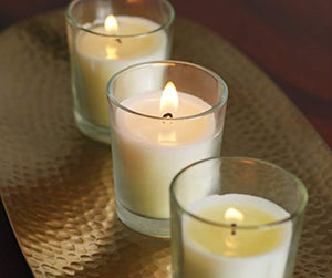 Set of 48 Unscented Clear Glass Wax Filled Votive Candles - 12 Hour Burn Time - EK CHIC HOME