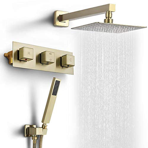 Shower Faucet Set Wall Mounted Rain Shower System High Pressure 8