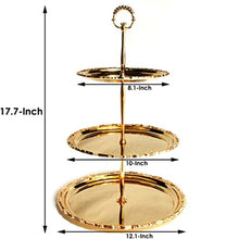 Load image into Gallery viewer, (Pack of 2) Three Tiered Iron Gold Serving Stand Serving Tray For Parties - EK CHIC HOME