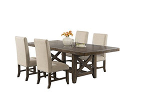 5 Piece Scout Dining Set-Table, Chestnut - Table & Chair Sets - EK CHIC HOME