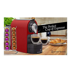 Espresso Machine -  Programmable One-Touch - Red - EK CHIC HOME