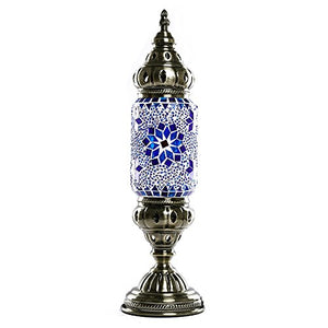 Blue Flower Moroccan Table lamp Lantern - EK CHIC HOME
