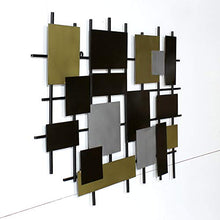 Load image into Gallery viewer, Extra Large 40 inch Metal Squares Wall Sculpture - EK CHIC HOME