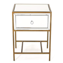 Load image into Gallery viewer, CHIC Mirrored Gold Single Drawer Side Table - EK CHIC HOME