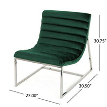 Load image into Gallery viewer, Felicia Parisian Modern Emerald Velvet Sofa Chair - EK CHIC HOME