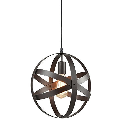 Industrial Metal Spherical Pendant Displays Changeable Hanging Lighting Fixture - EK CHIC HOME