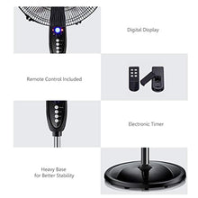 Load image into Gallery viewer, Oscillating Pedestal Fan w/Timer, LCD Display, Double Blades, Remote Control - EK CHIC HOME