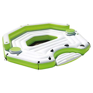 Inflatable Key Largo Party Island Float with Built-in Coolers & Cupholders - EK CHIC HOME
