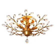 Load image into Gallery viewer, 4-Light Vintage Crystal Chandeliers Ceiling Lights LED Light (Golden) - EK CHIC HOME