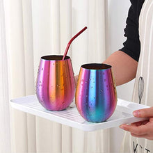 Load image into Gallery viewer, 7 oz Stainless Steel Stemless Wine Glass- Set of 2 Metal Drinking Cups(Rainbow) - EK CHIC HOME