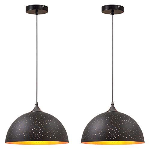 Vintage Metal Pendant Lights 2 Pack Industrial Hanging  Adjustable - EK CHIC HOME