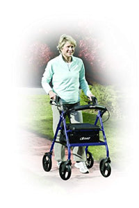 Aluminum Rollator Walker Fold Up and Removable Back Support, Padded Seat - EK CHIC HOME
