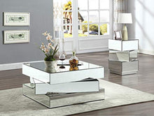 Load image into Gallery viewer, Contemporary Mirrored Coffee Table Featuring a Bold Geometric Design, 39.5&quot; W x 39.5&quot; D x 18.5&quot; H - EK CHIC HOME