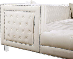 Cream-Sectional Moda Collection Sectional, 127" W x 68.5" D x 31.5" H - EK CHIC HOME