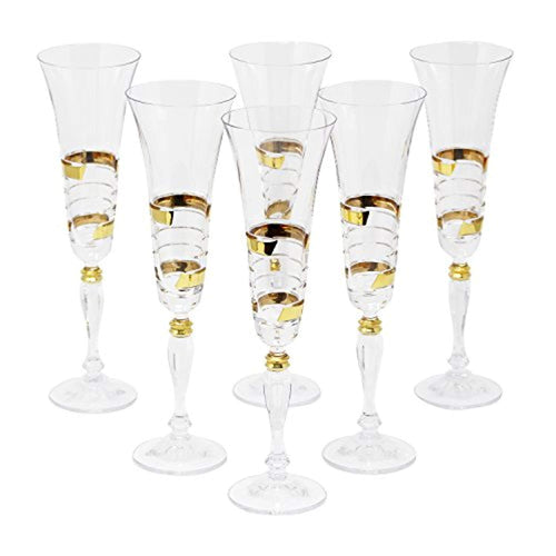 Crystal Gold Champagne Flute, 10