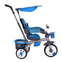 Load image into Gallery viewer, 4 in 1 Twins Kids Trike Safety Double Rotatable Seat w/Basket (Blue) - EK CHIC HOME