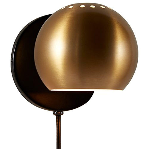 Gold Metal Plug-In Wall Sconce Light, 7