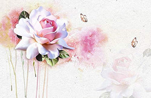 Floral Wallpaper Soft Pink Rose Mediterranean Home Decor - EK CHIC HOME
