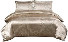 Load image into Gallery viewer, Vagasi 3 Pieces Duvet Cover Set Jacquard Satin Silk-Like - EK CHIC HOME