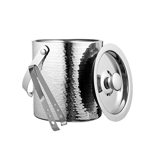 Hammered Ice Bucket - Double Wall Ice Bucket 2.5 Quarts - EK CHIC HOME