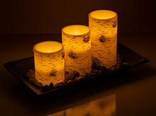 Load image into Gallery viewer, Direct Birch Set, 3 LED Flickering Wax Candles - EK CHIC HOME