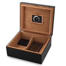 Load image into Gallery viewer, Cigar Humidor Leather Surface for 25-50 Cigars Desktop Cedar Lined Box with Hygrometer and Humidifier - EK CHIC HOME
