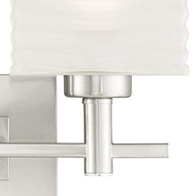 Load image into Gallery viewer, Two-Light Indoor Wall Fixture, Brushed Nickel Finish with Rippled White Glazed Glass - EK CHIC HOME