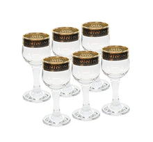 Load image into Gallery viewer, Italian Crystal 2.5 Oz Liquor Sherry Vodka Glasses, 24K Gold Rim - EK CHIC HOME