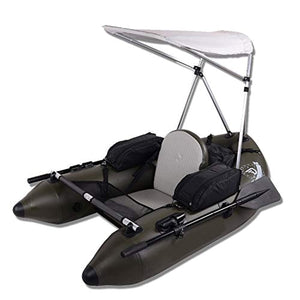 Fishing Inflatable Tube Boat with Detachable Seat and Awning Canopy Water Inflatable Rafts - EK CHIC HOME