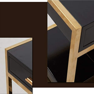 Bedside Table Bedside Table - Gold Color Framework Solid Wood - EK CHIC HOME