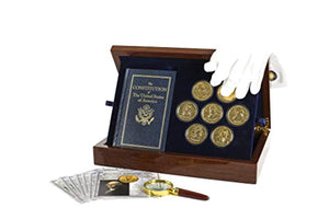 Franklin Mint Founding Fathers Coin Collection - 7-Piece 24-Karat Gold-Plated  - Complete Collector Set - EK CHIC HOME