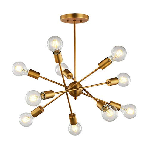 Modern Chandelier 10-Light Pendant Lighting Sputnik Light Vintage Ceiling Light Fixture UL Listed - EK CHIC HOME