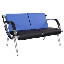 Load image into Gallery viewer, Office Reception Chair 2-Seat Waiting Room Bench Visitor Guest Sofa for Airport Market Bank Salon, Blue - EK CHIC HOME