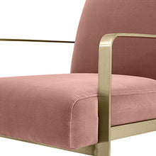 Load image into Gallery viewer, Velvet Brass Arm Accent Chair Dark Pink - EK CHIC HOME