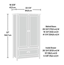 Load image into Gallery viewer, County Line Armoire, L: 33.31&quot; x W: 18.58&quot; x H: 56.97&quot;, Soft White finish - EK CHIC HOME