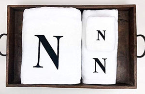 Personalized Monogrammed 3-Piece Towel Set | 100% Cotton | Bath Towel | Hand Towel | Face Towel | - EK CHIC HOME